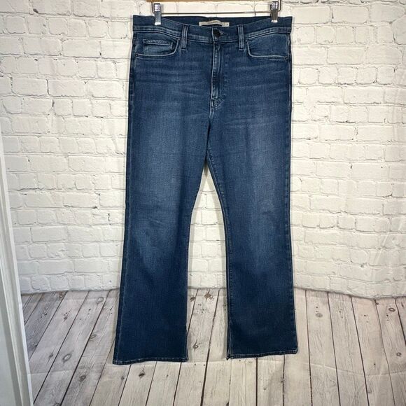 Hudson Jeans Women’s 31 Barbara Loyalty Dark Wash Wide Leg Hi Rise Flare Jeans - Picture 1 of 11